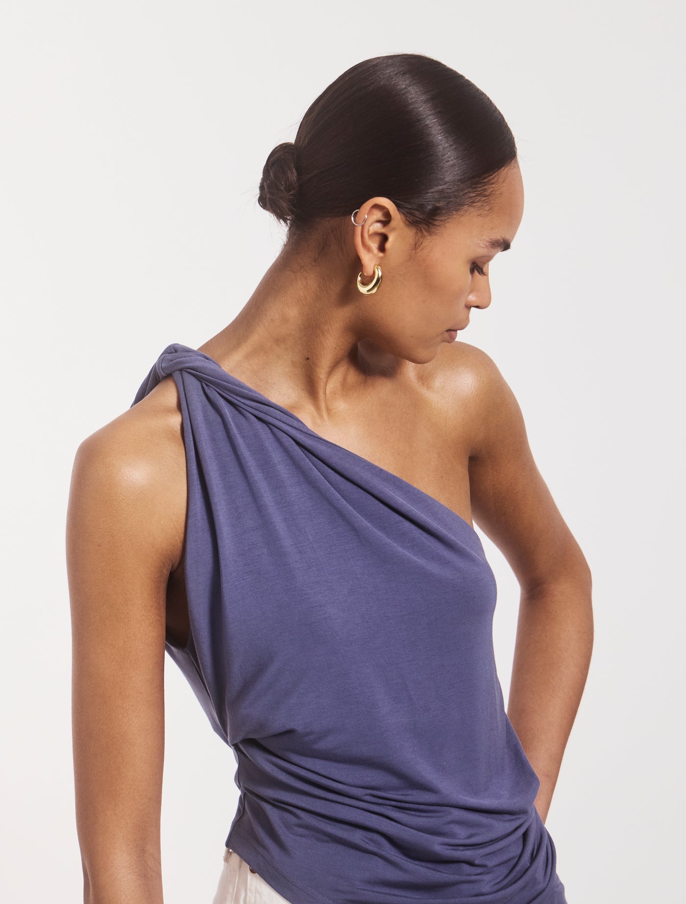 Cava Asymmetric Top in Summer Navy