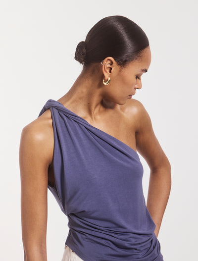 Cava Asymmetric Top in Summer Navy