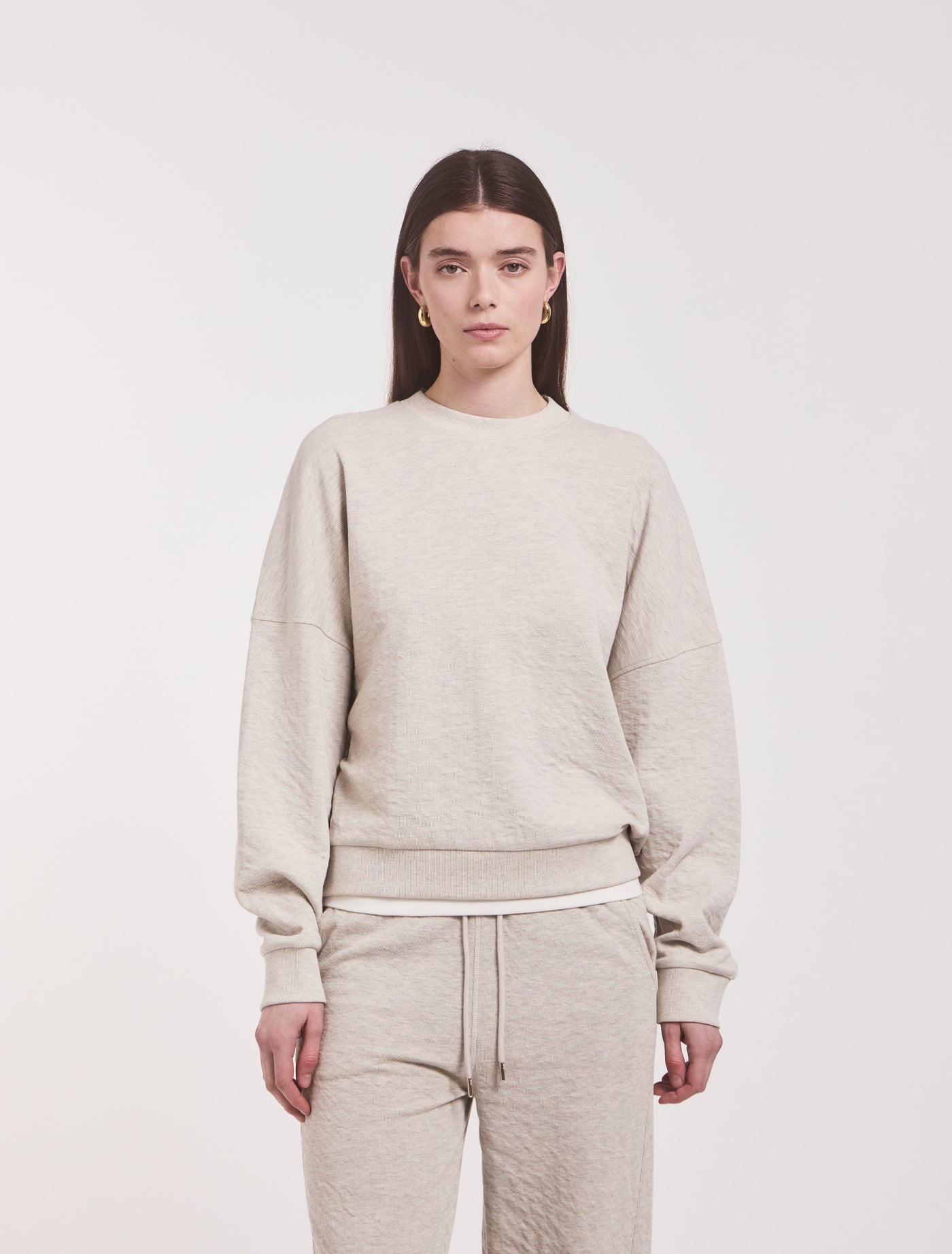 Signature Oversized Sweatshirt in Oatmeal Melange