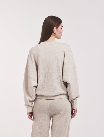 Signature Oversized Sweatshirt in Oatmeal Melange