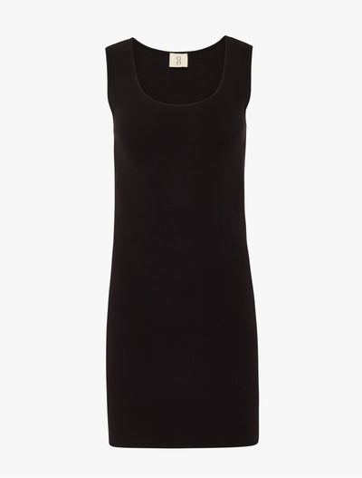 Signature Rib Tank Dress in Black