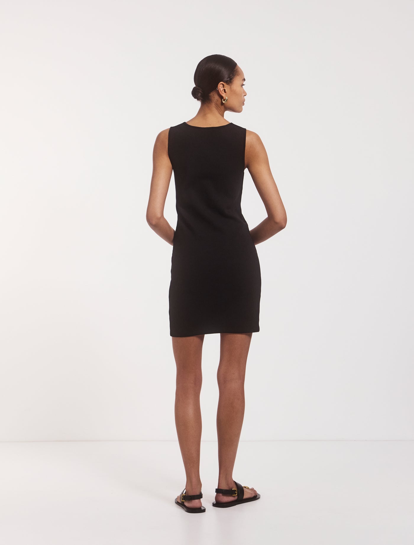 Signature Rib Tank Dress in Black