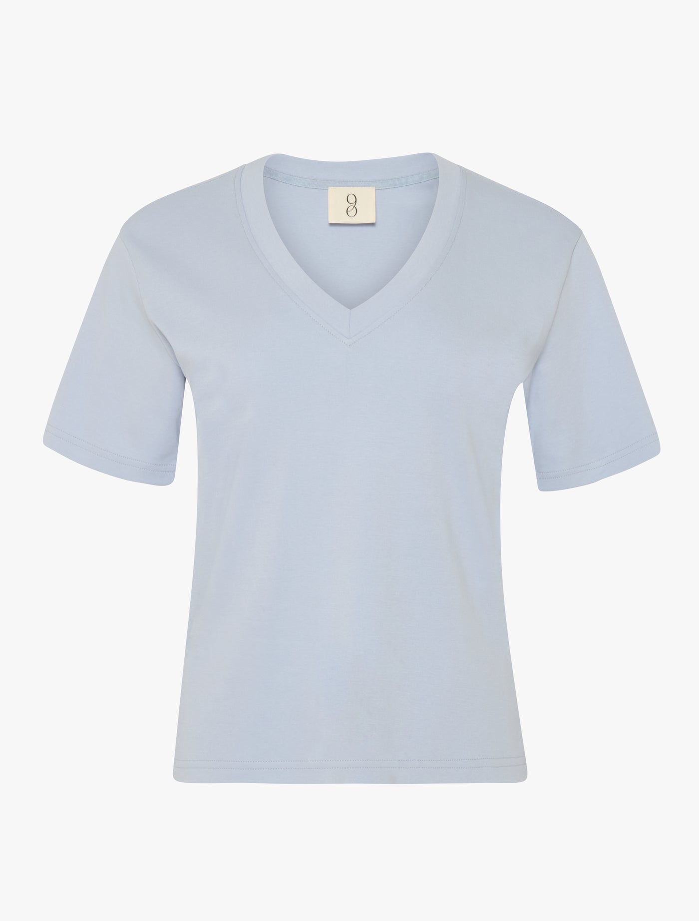 Signature V Neck T-shirt in Sky