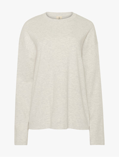 The Boyfriend LS T-Shirt in Light Grey Marl