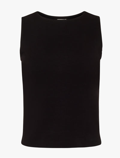 Maya Cropped Tank Top in Black