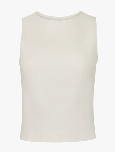 Maya Cropped Tank Top in Chalk White