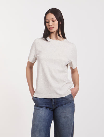 Signature Oversized T-Shirt in Light Grey Marl