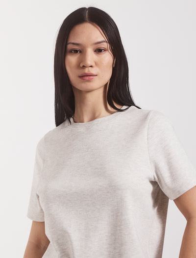 Signature Oversized T-Shirt in Light Grey Marl