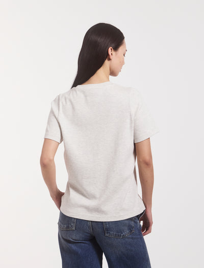 Signature Oversized T-Shirt in Light Grey Marl