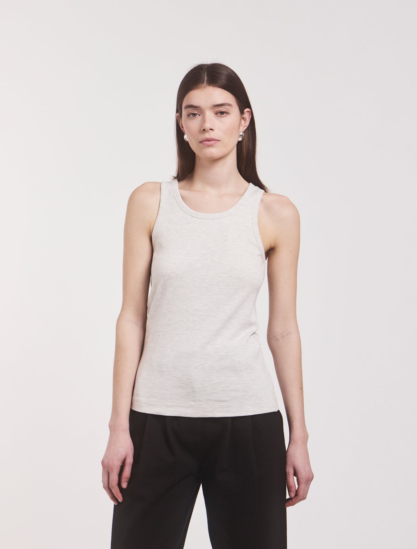 Signature Tank in Light Grey Marl