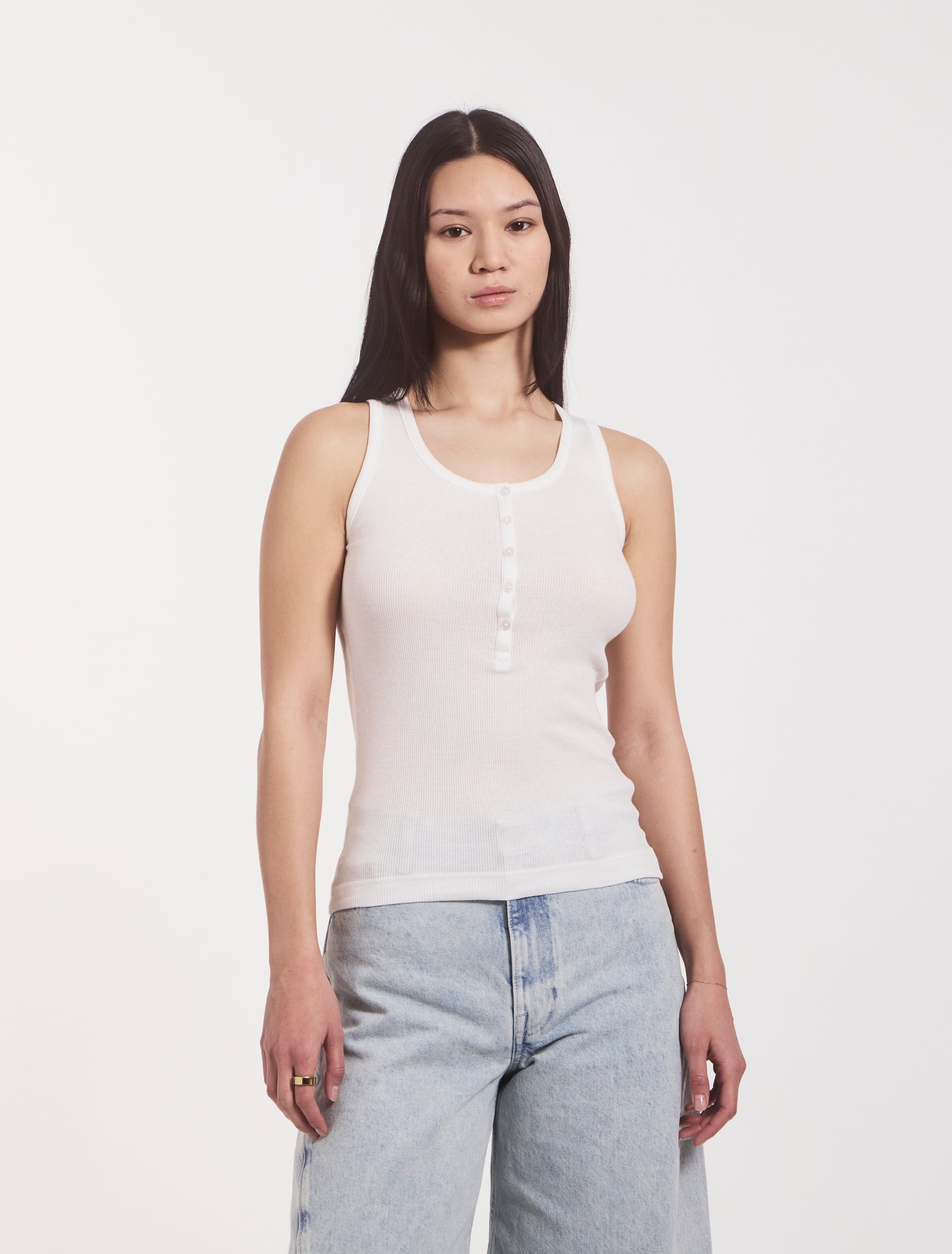 Summer Rib Tank in White