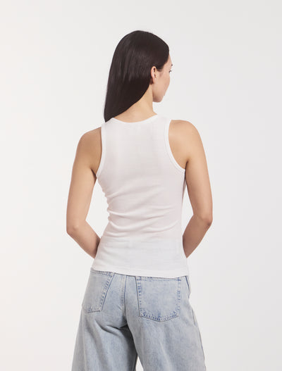 Summer Rib Tank in White