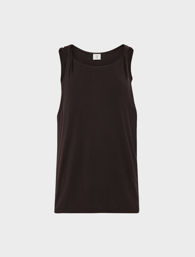 Riley Twist Strap Vest in Bitter Chocolate
