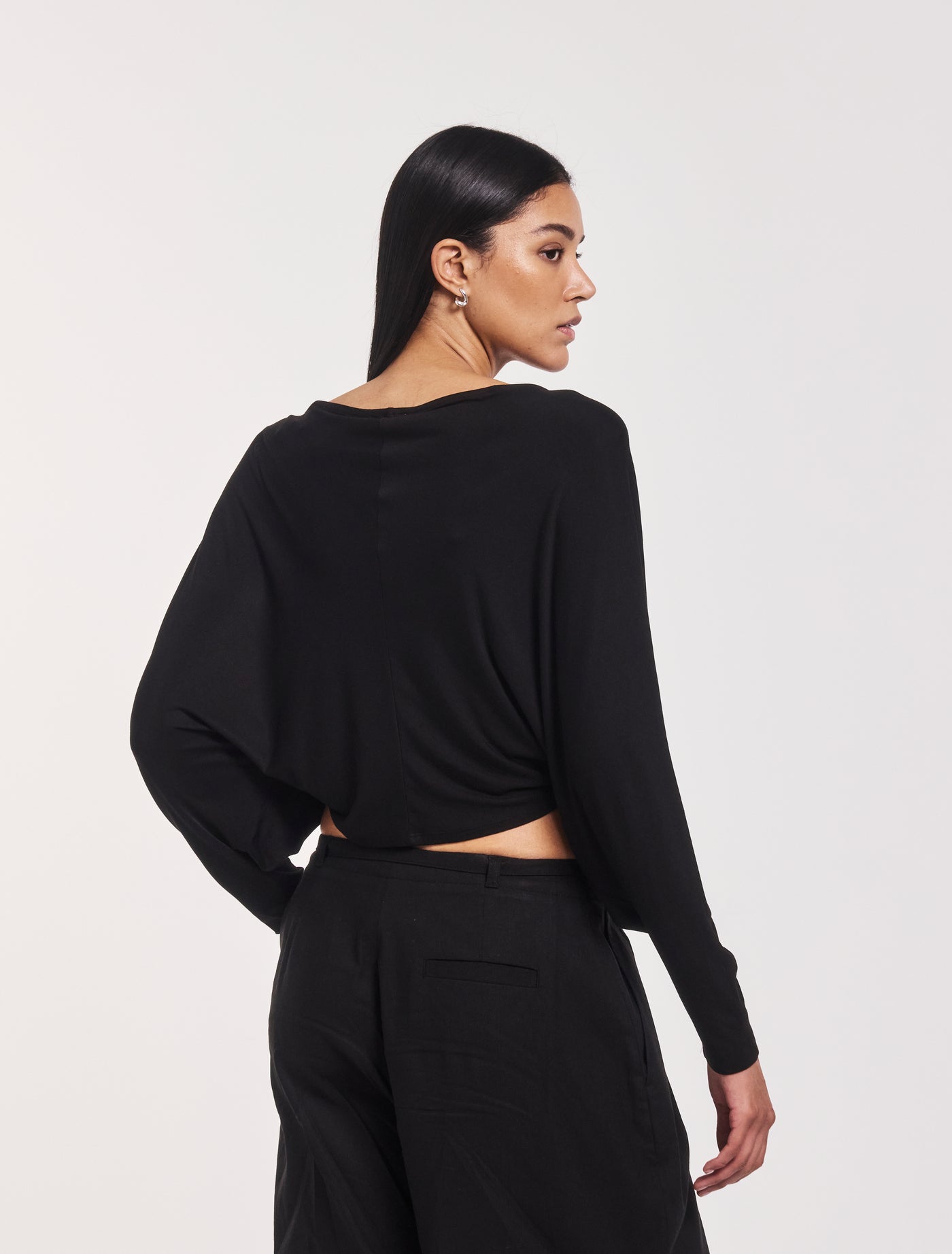 Sofia Twist Front Top in Black