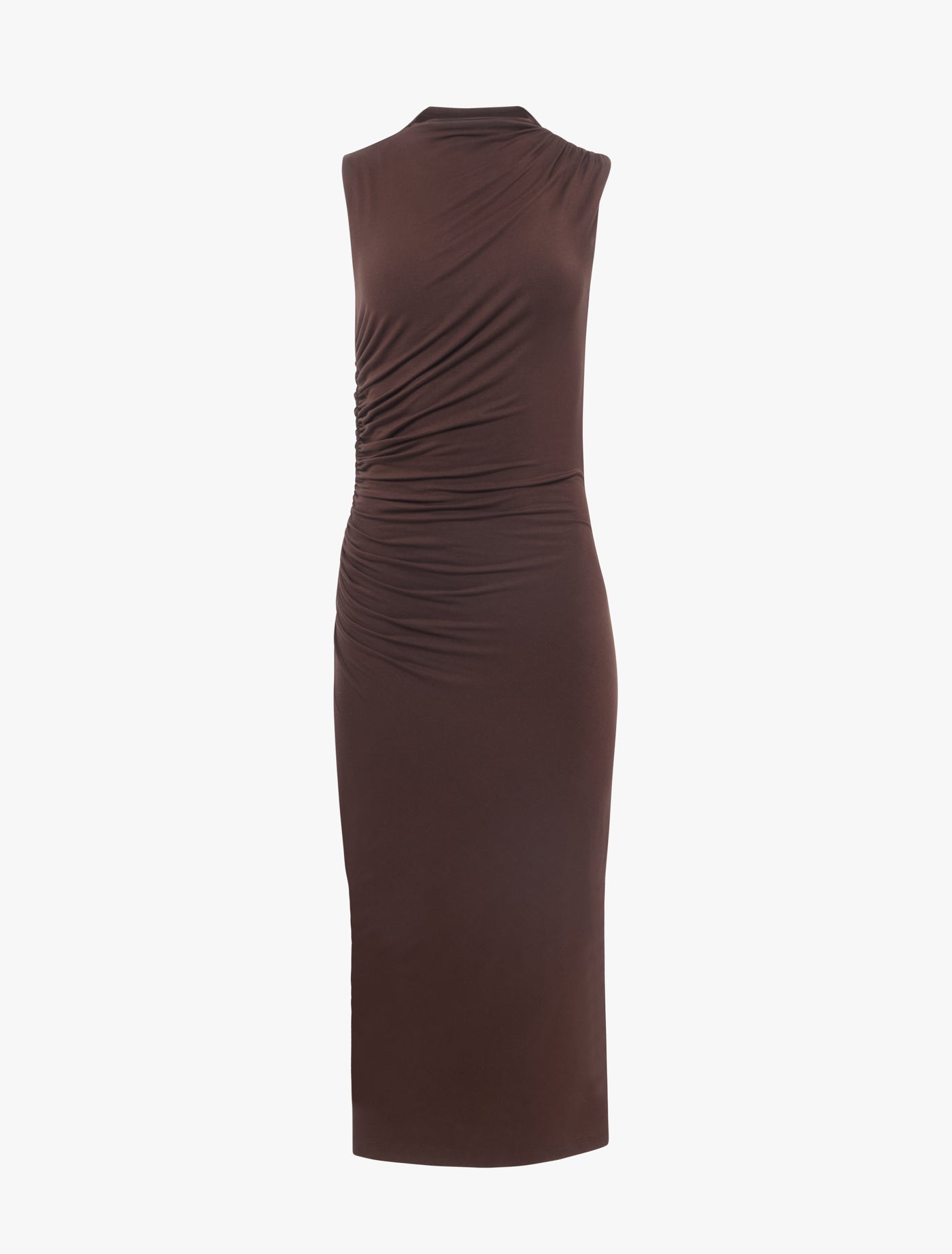 Draped Midi Dress in Bracken