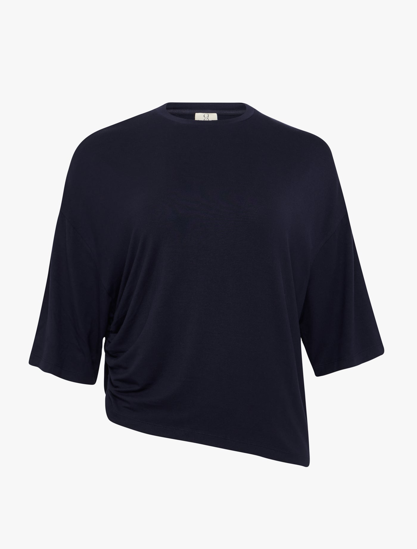 Aria Ruched Tee in Darkest Navy