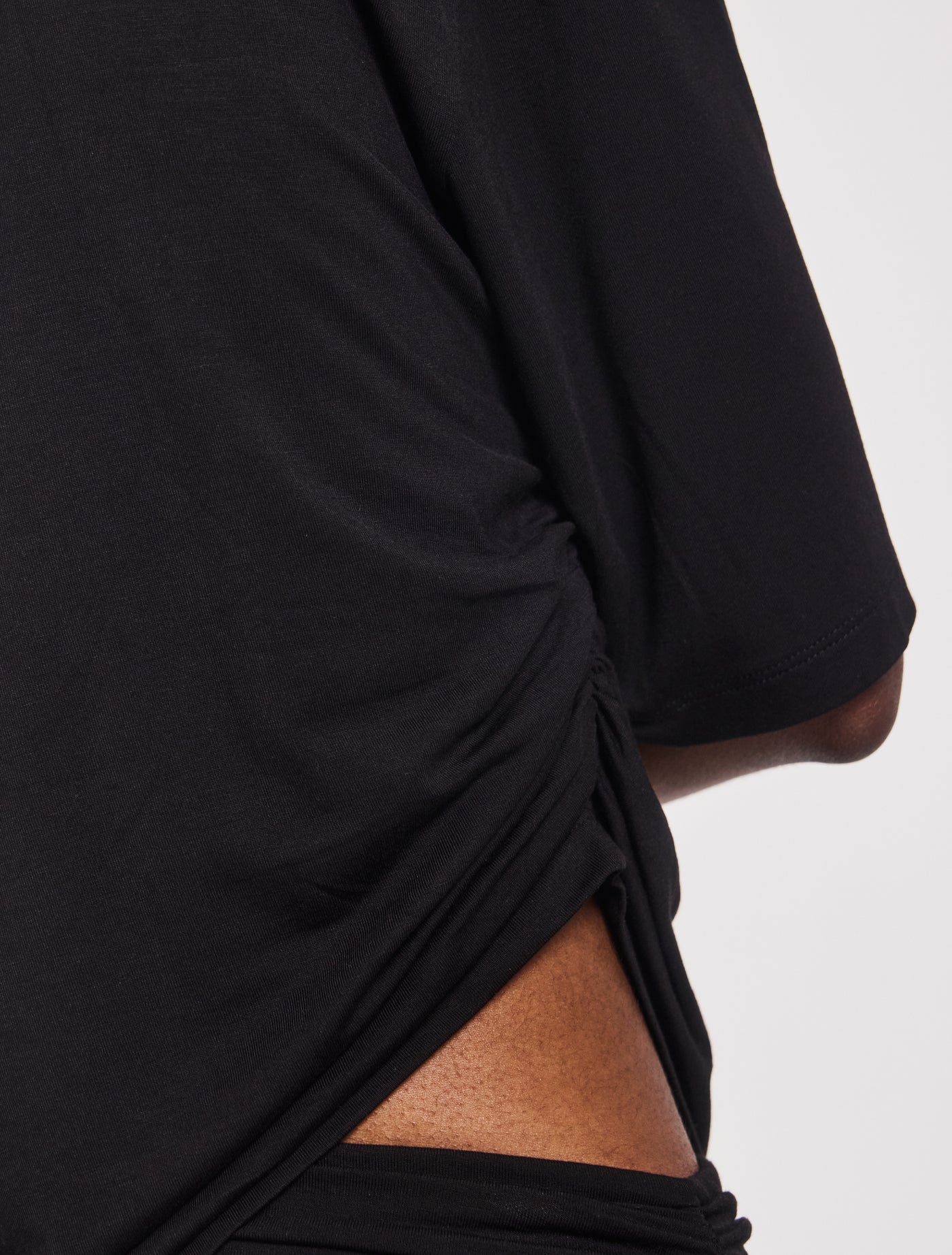 Drape Side Tee in Black