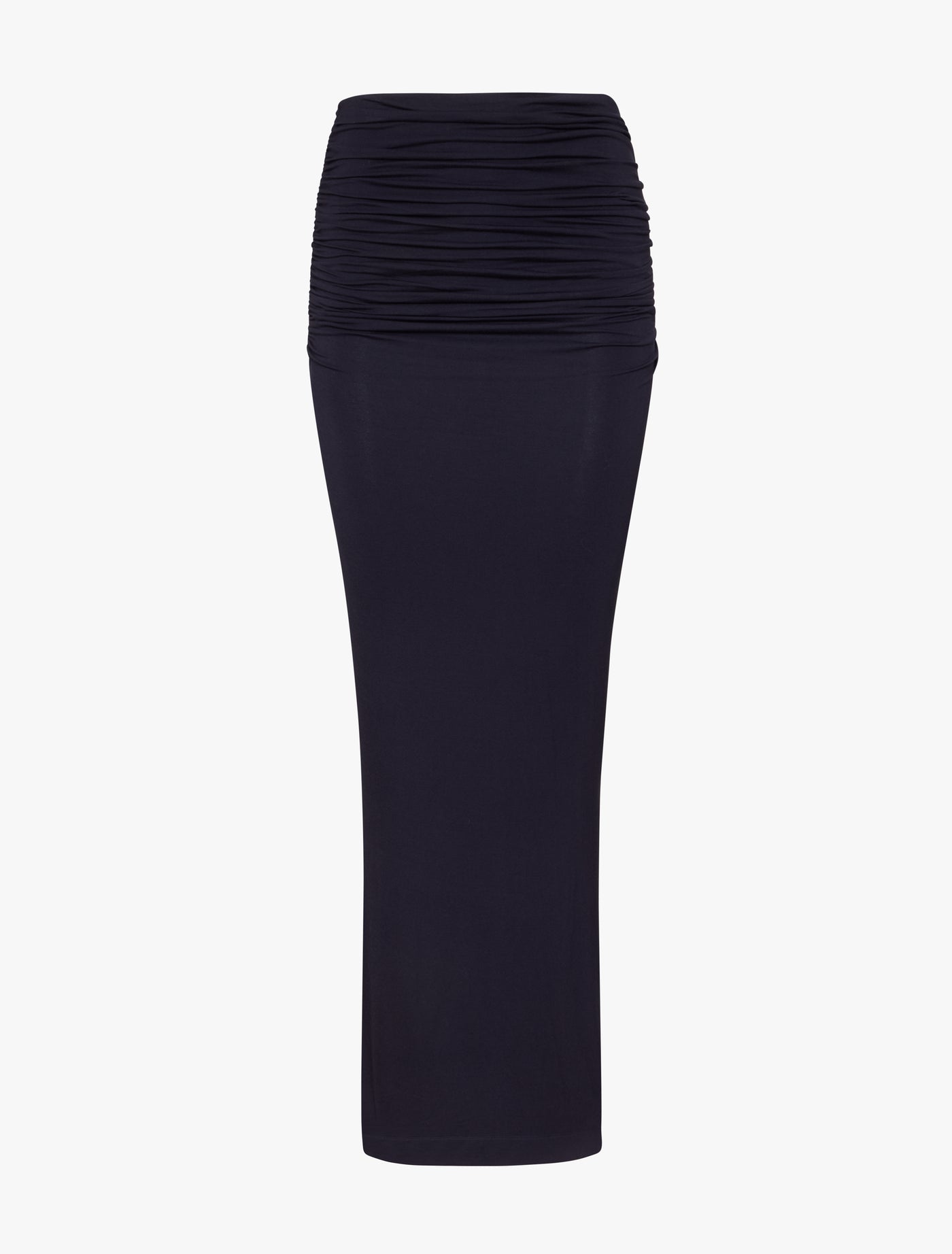Leah Ruched Maxi Skirt in Darkest Navy