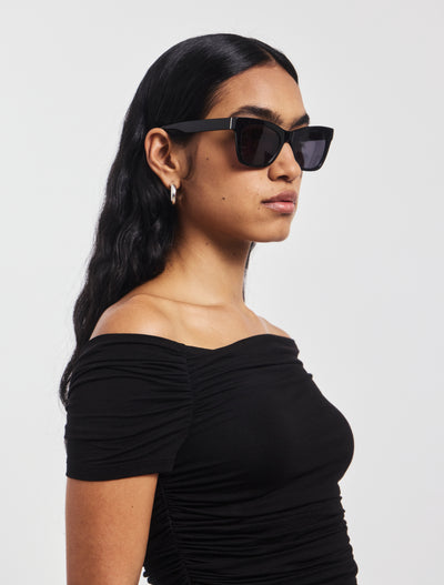 Katie Ruched Top in Black