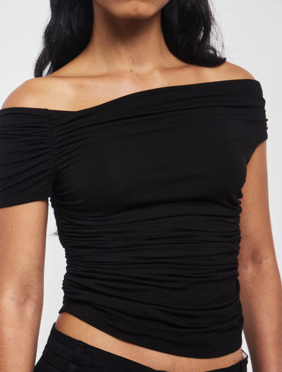 Katie Ruched Top in Black