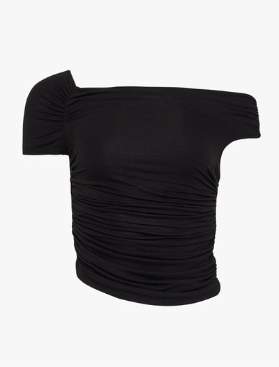 Katie Ruched Top in Black