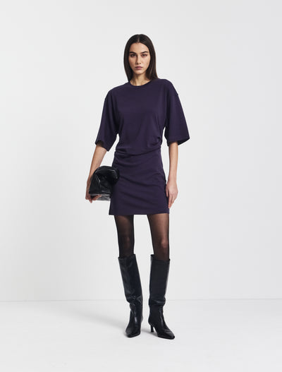 Raya T-Shirt Dress in Aubergine