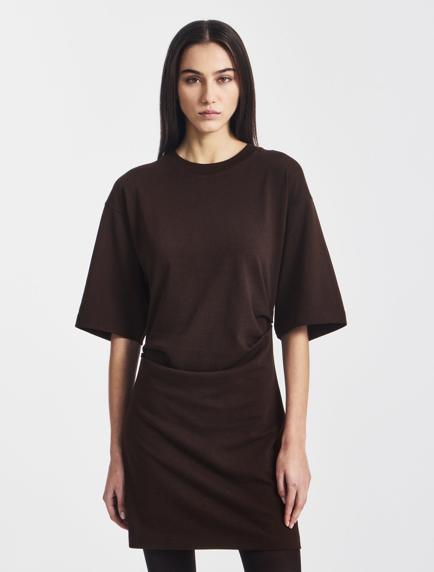 Raya T-Shirt Dress in Bitter Chocolate
