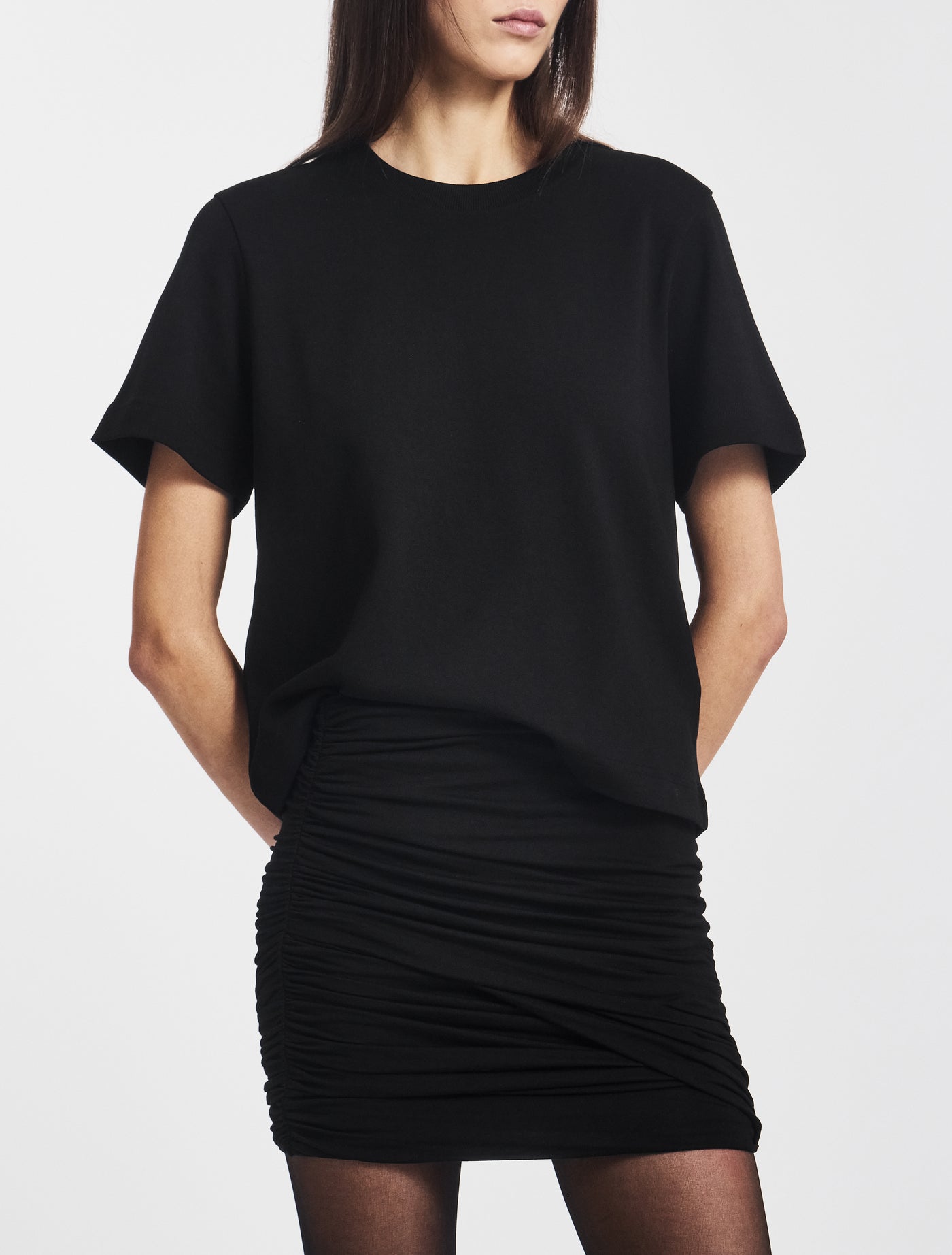 Raya Rouch Mini Skirt in Black