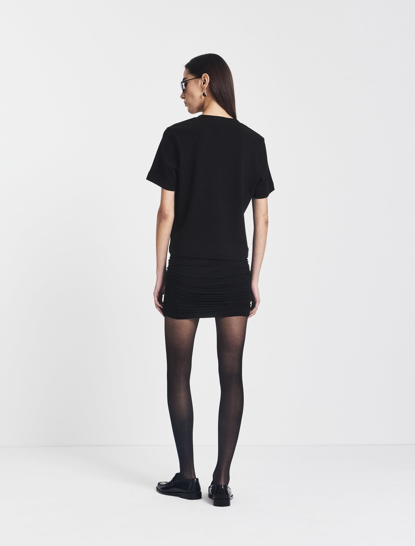 Raya Rouch Mini Skirt in Black