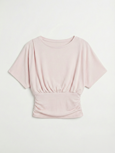 Wren Rouch Hem Tee in Dusk Pink