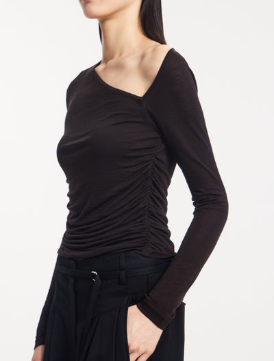 Parker Asymmetrical Top in Bitter Chocolate