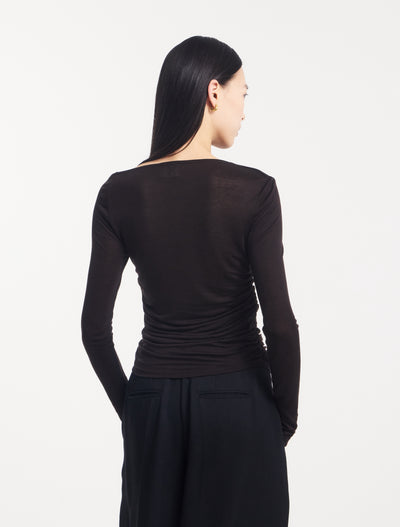 Parker Asymmetrical Top in Bitter Chocolate