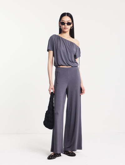 Clover Wide Leg Bottom in Magnet