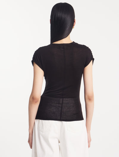 Indie Wrap Top in Bitter Chocolate