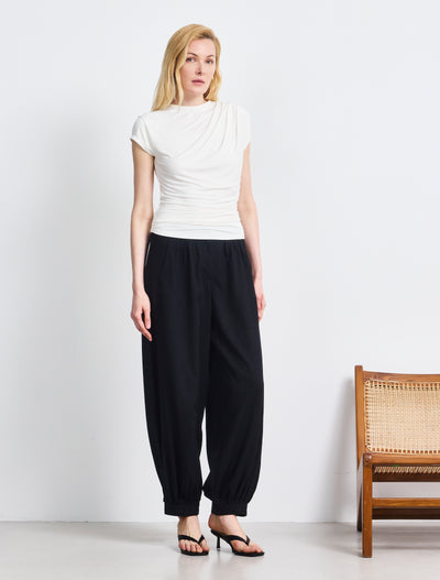 Jamie Drape Top In Chalk