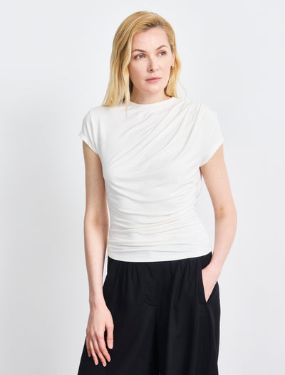 Jamie Drape Top In Chalk