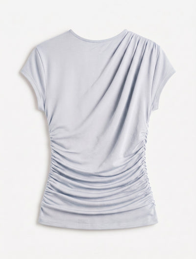 Jamie Drape Top In Icy Blue
