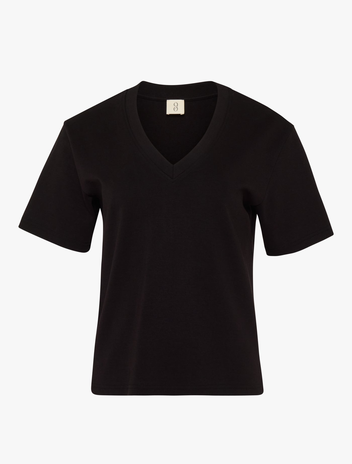 Signature V Neck T-shirt in Black