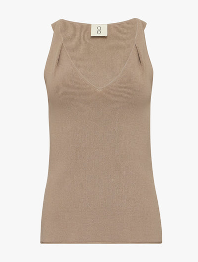 Syro Top in Taupe, front view