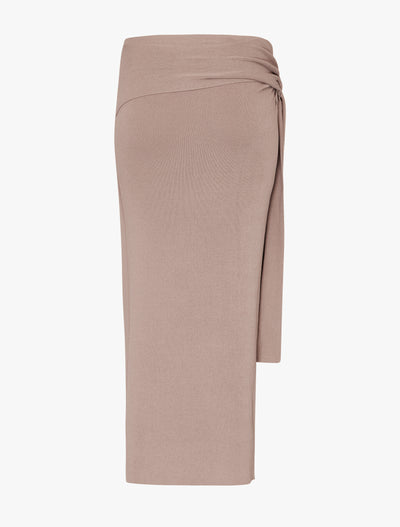 Kalmia Skirt in taupe, side detail