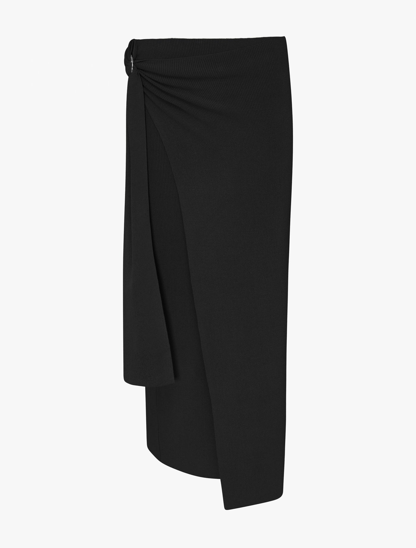 Kalmia Skirt in black with side drape detail