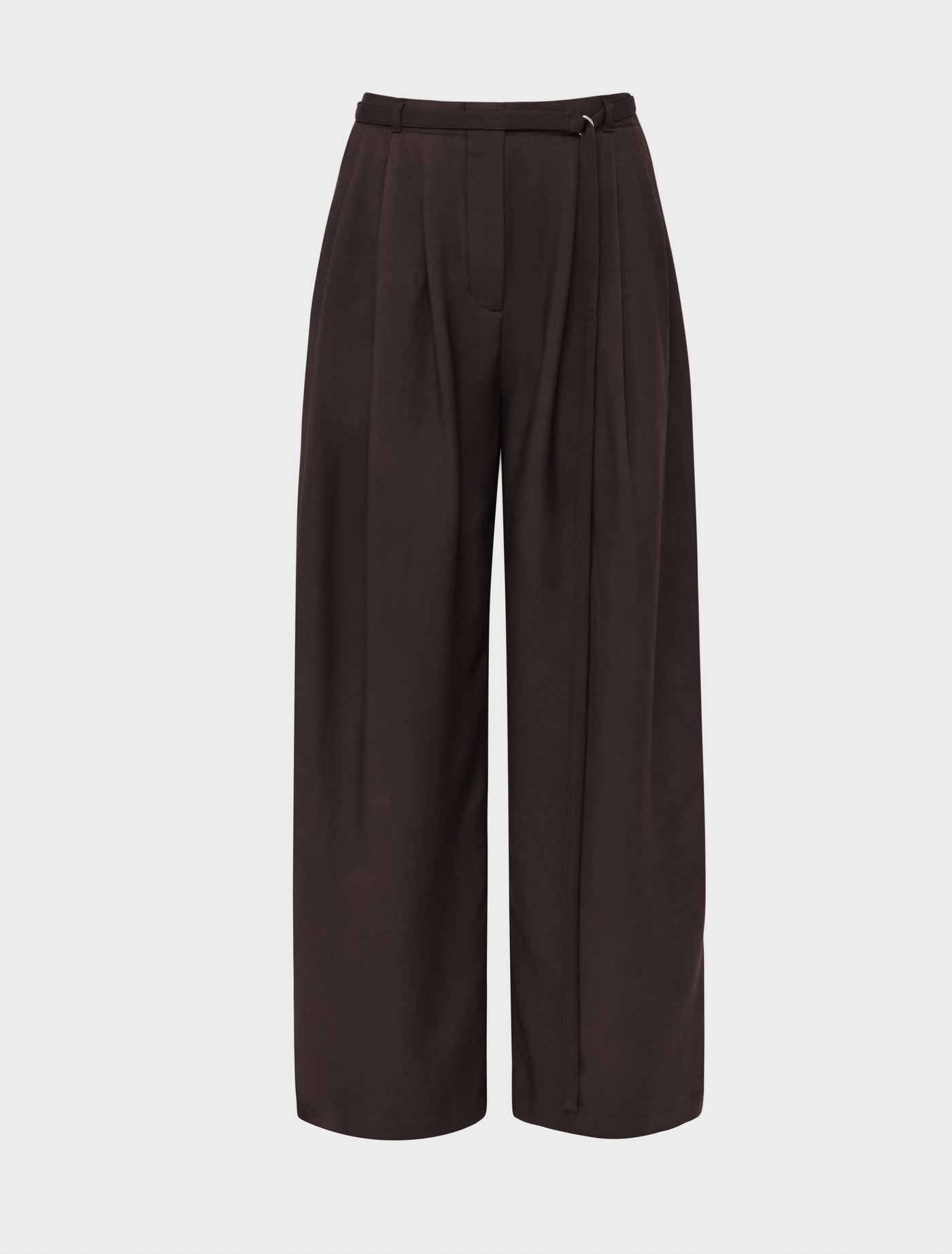 Evie Wide Leg Trouser in Bitter Chocolate
