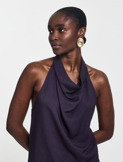 Kayla Halterneck Top in Aubergine