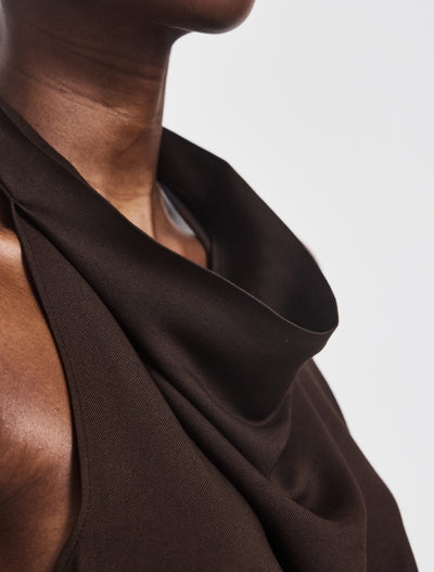 Kayla Halterneck Top in Bitter Chocolate