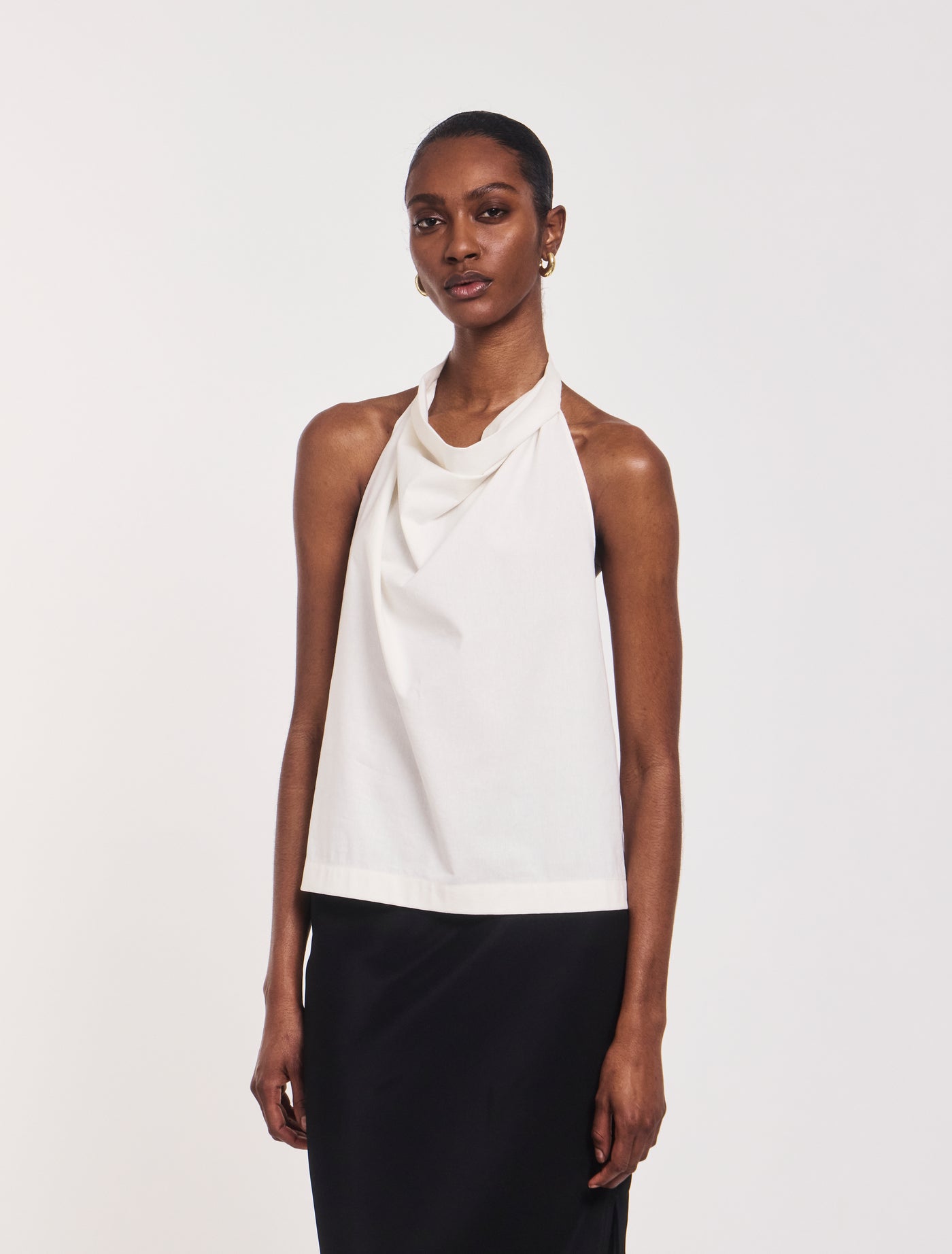 Avery Scarf Top in Off White