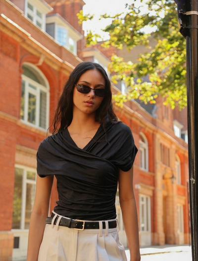 Indie Wrap Top In Black