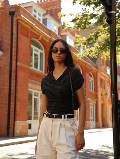 Indie Wrap Top In Black