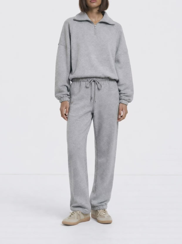Half Zip Sweatshirt - Grey Marl – Ninety Percent