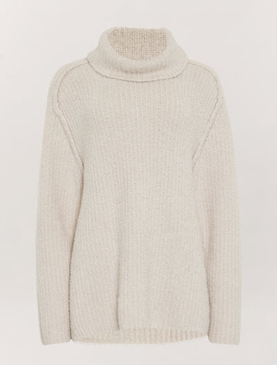 Agnes Roll-Neck Sweater in Pale Taupe